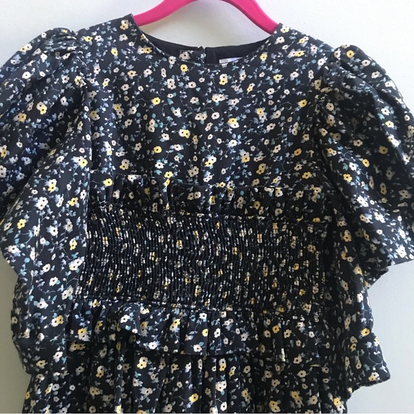 NWOT Jessie and James Black and Yellow Floral Dress, Size 6 Years. - Picture 2 of 10